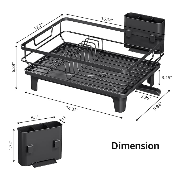 Dish Drying Rack for Kitchen Counter, Space-Saving Dish Rack, Sink Kitchen - Image 9
