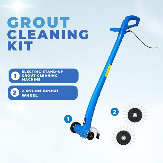 Electric Stand-Up Grout Cleaning Machine – Compact Lightweight Floor Scrubber - Image 2