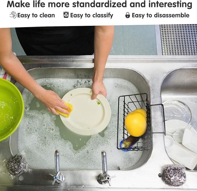 Kitchen Sponge Holder, Dish Brush Holder, Slim Sink Organization/Draining - Image 6