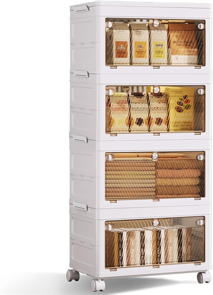 QudraKast 4-Tier Stackable Plastic Storage Bins - 67QT Stackable Storage Bins - by QudraKast