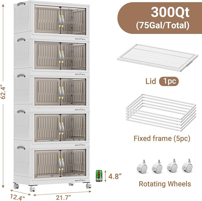 BROVIEW 300Qt Stackable Storage Bins - Image 2
