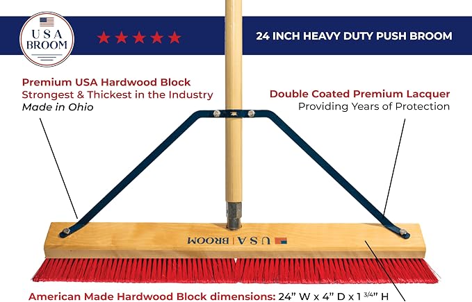 24" Everyday Sweep Indoor/Outdoor Push Broom - Image 3