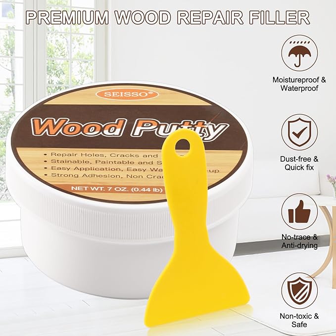 SEISSO Wood Putty, Water-Based Woods Filler, Woods Filler Paintable, Wooden - Image 6