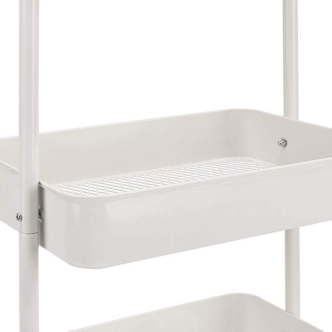 Amazon Basics 3-Tier Rolling Utility or Kitchen Cart, Lockable Wheels - Image 2