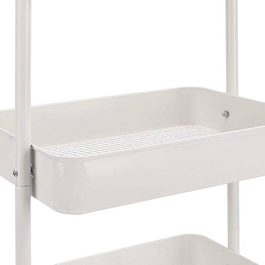 Amazon Basics 3-Tier Rolling Utility or Kitchen Cart, Lockable Wheels - Image 2