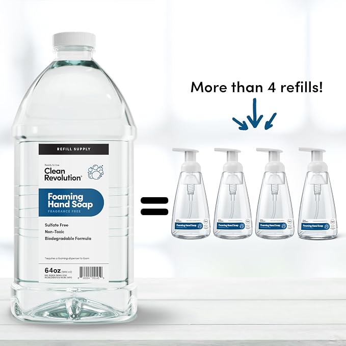 Clean Revolution Foaming Hand Soap Refill Supply Container, Ready to Use Formula - Image 5