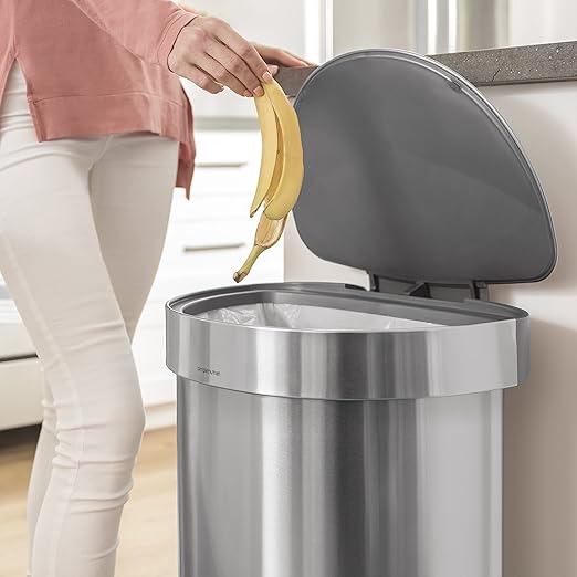 simplehuman 45 Liter/ 12 Gallon Semi-Round Hands-Free Step Trash Can - Image 2