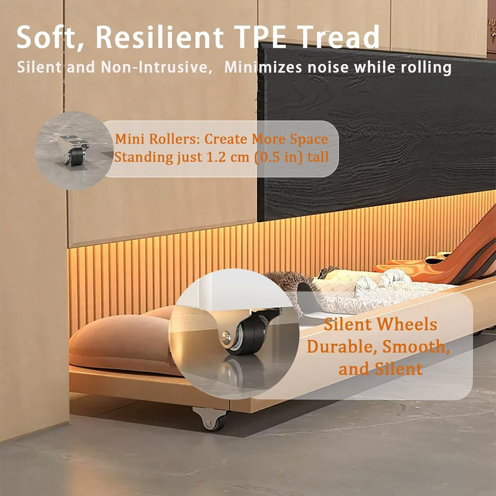 Solid Wood Pull Out Shoe Rack,40-80cm Length, Push-to-Open or Pull-Out, Slidi...