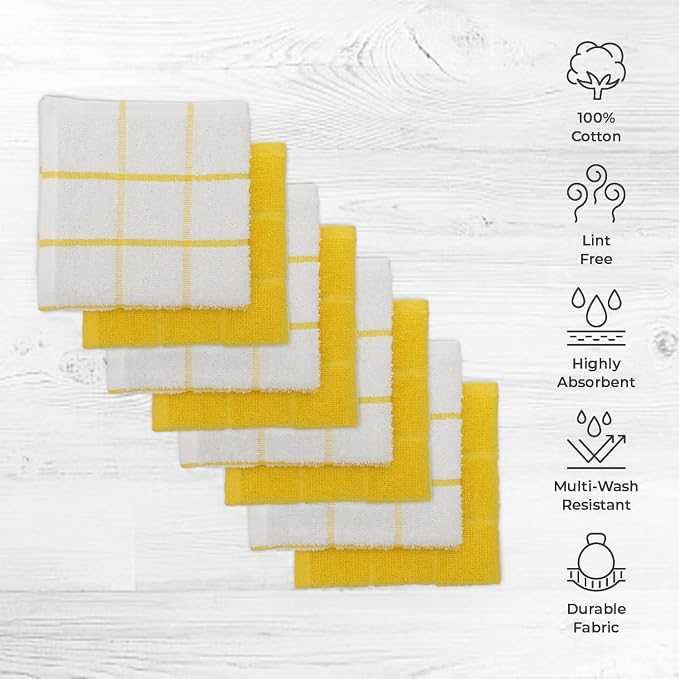 100% Cotton Terry Dish Cloth & Dish Towel, 6 Pack, Super Soft and Absorbent - Image 2