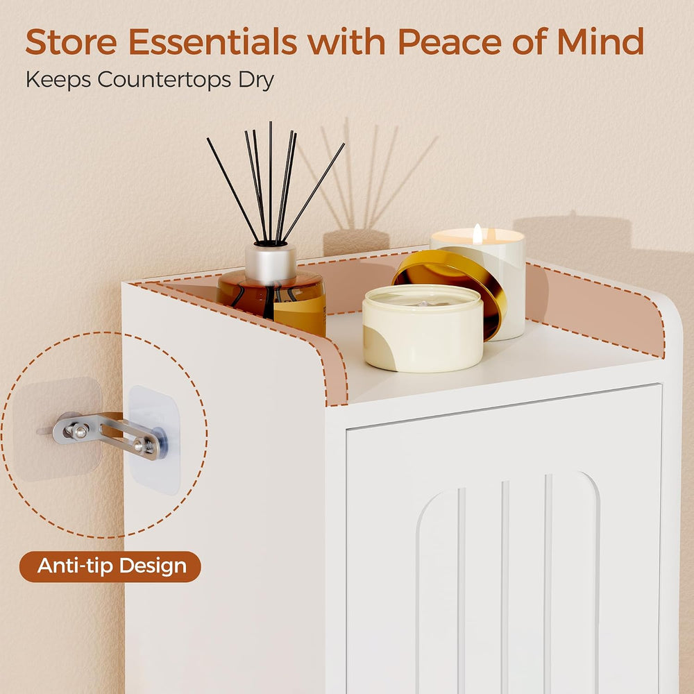 ANWBROAD Slim Bathroom Storage Cabinet with 2 Doors and Adjustable Shelf