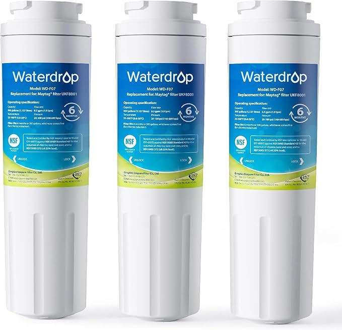 Waterdrop EDR4RXD1 Replacement for EveryDrop® Filter 4, Whirlpool® UKF8001 by Waterdrop