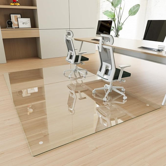 48" x 72" Glass Chair Mat, 1/5" Thick Office Chair Mat by KOONMI