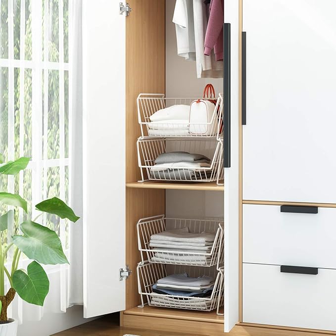 PUSDON Stackable Metal Storage Carts, Dual Use Shelf - Image 3