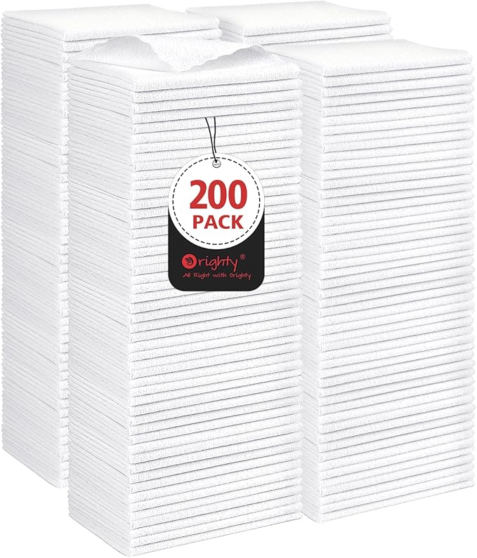 Orighty Cleaning Cloths Bulk, 200 Pack Shop Rags Reusable, Microfiber Cleaning by AllRightinOrighty