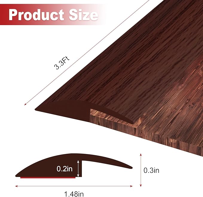 3.3Ft Carpet Floor Transition Strip, Self Adhesive Floor Edging Trim Strip - Image 2
