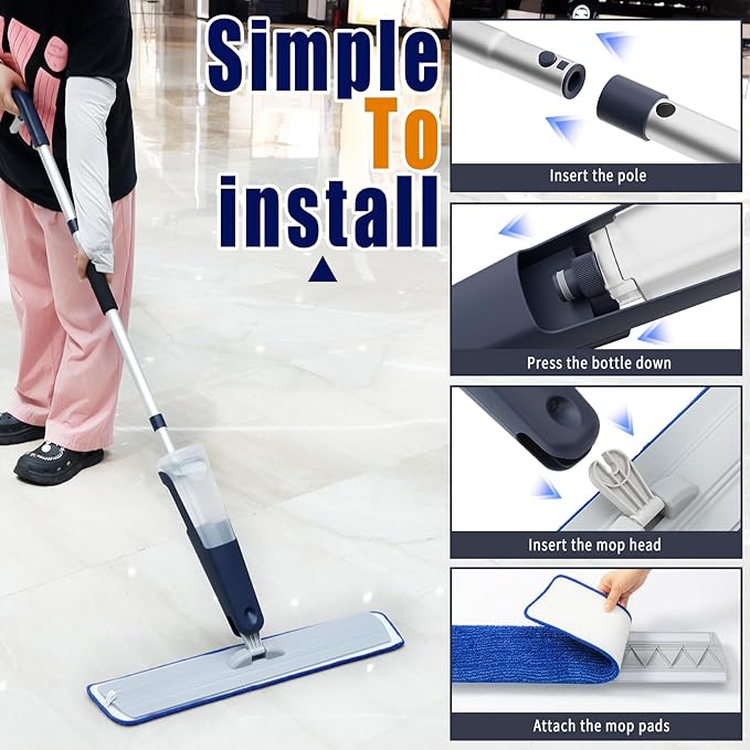 24" Microfiber mop for Floor Cleaning System, Commercial Heavy-Duty Wet Dry mops - Image 6