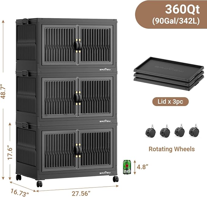 BROVIEW 360Qt Stackable Storage Bins - Image 2