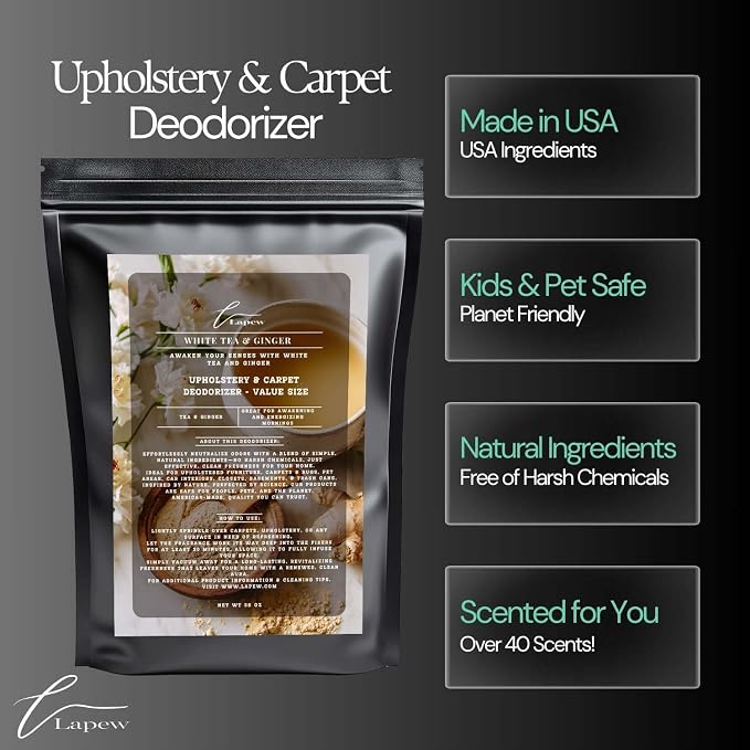 White Tea & Ginger Carpet Freshener Powder Refill 36 oz | Powerful Odor - Image 5