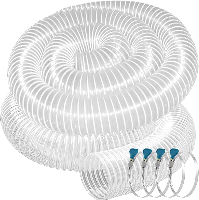 PVC Dust Collection Hose 4" x 20', Flexible Heavy PVC Fume Collection Hose by Qucship