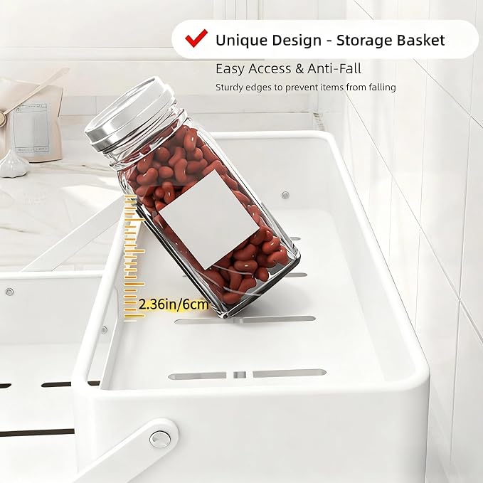Bokelai Spice Rack 3 Tier Foldable Seasoning Organizer Jars Storage Holder Step - Image 3