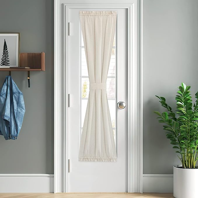 NICETOWN Natural Door Curtain for French Door, Thick Linen Blended Light by NICETOWN