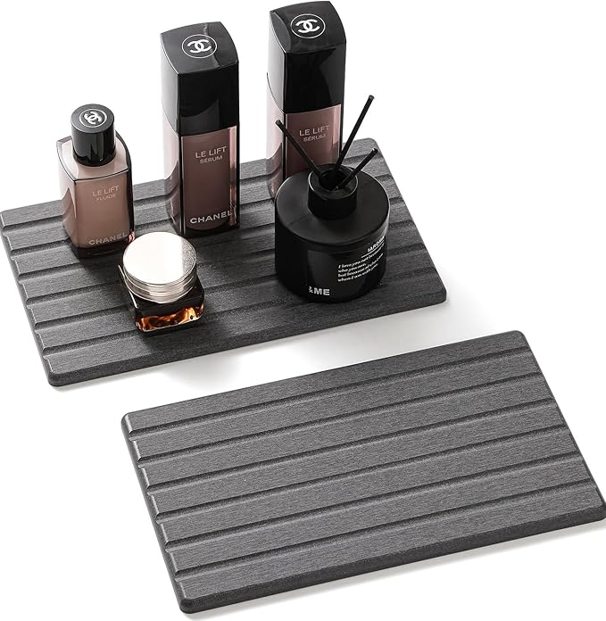 2PCS Water Absorbing Stone Drying Tray Mat by Razborci