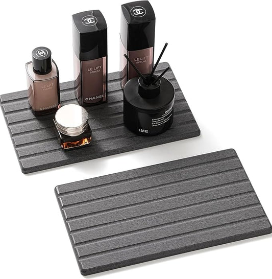 2PCS Water Absorbing Stone Drying Tray Mat by Razborci