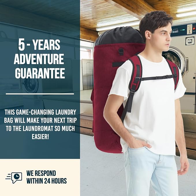 Laundry Bag With 4 Pockets，Laundry Bag With Shoulder Straps，Sturdy Laundry - Image 6