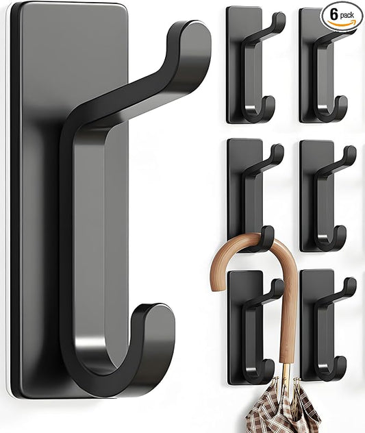 Wall Hooks for Coat and Towel: 13LB Adhesive Door Hanger Stick on by pickpiff