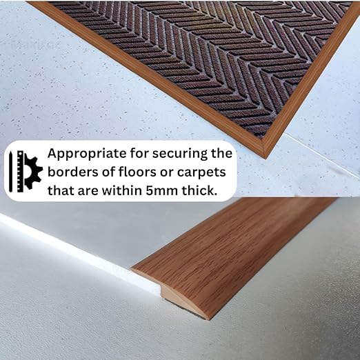 1/5 inch Height Floor Transition Strip, Self Adhesive Carpet Wood Tile Vinyl - Image 6