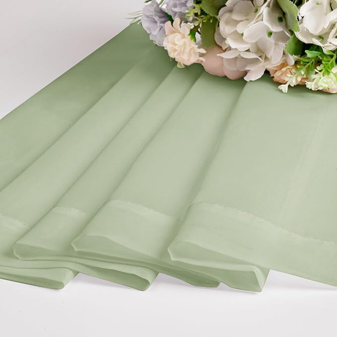 Chyhomenyc Light Green Sheer Curtains 84 Inches Long 2 Panels Set- Light - Image 3