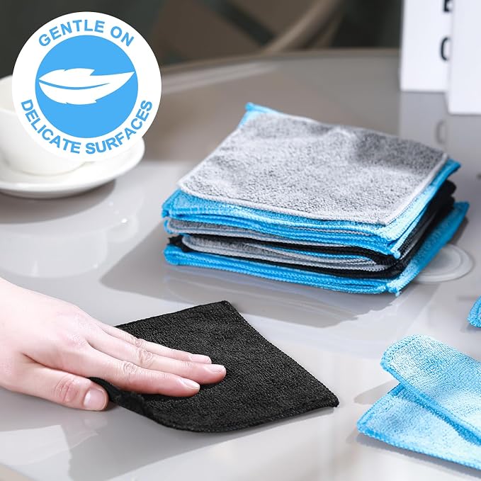 Tanlade Microfiber Cleaning Cloth 6"x6" Cleaning Rags Reasonable Kitchen Towels - Image 5