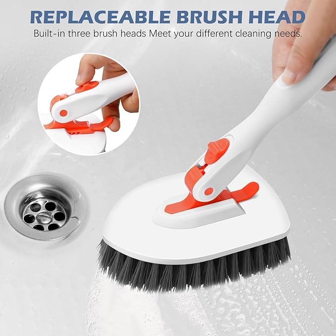 SetSail Floor Scrub Brush, 3-In-1 Tile Tub Floor Scrubber - Image 4