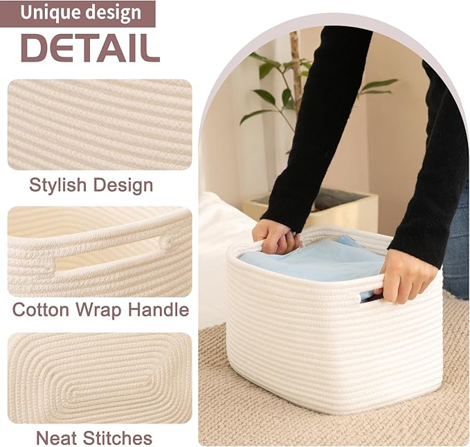 OIAHOMY 4 Pack Storage Baskets for Organizing, Cube Storage Bins for Shelves - Image 3