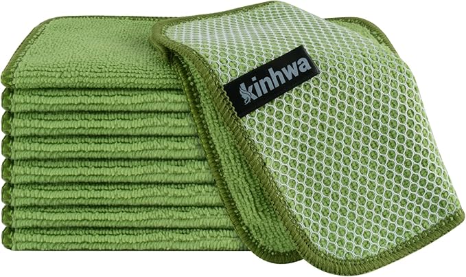 KinHwa Kitchen Washcloths for Dishes Absorbent Microfiber Dish Cloths Quick Dry by KinHwa