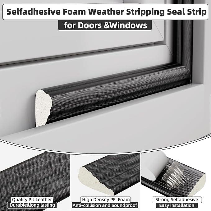 3 Pack*16.4 Ft Weather Stripping Seal Strip - Image 2