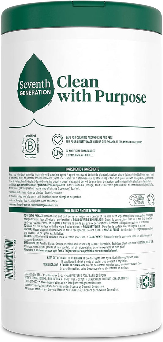 Seventh Generation Multi Purpose Wipes All Purpose Cleaning Garden Mint scent - Image 2