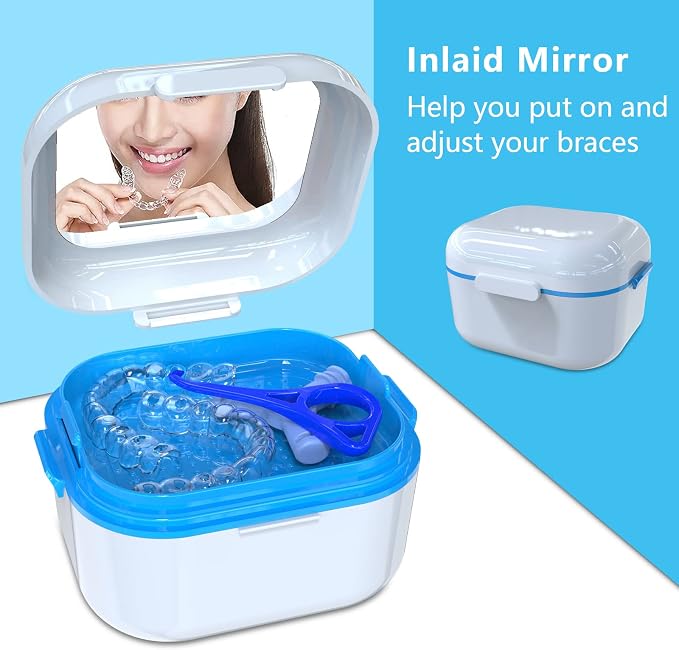 BVN Denture Case Denture Cup for Soaking Dentures Retainer Cleaner Case - Image 5