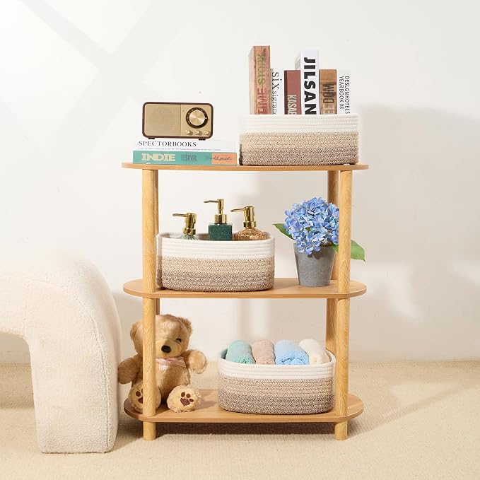 Small Storage Baskets for Organizing | Closet Organizer Bins | Shelf Toy Basket - Image 6