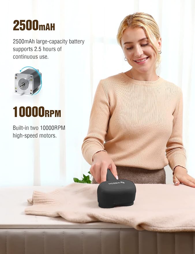 VASSON Fabric Shaver, Electric Lint Remover, Rechargeable Lint Shaver, Sweater - Image 3