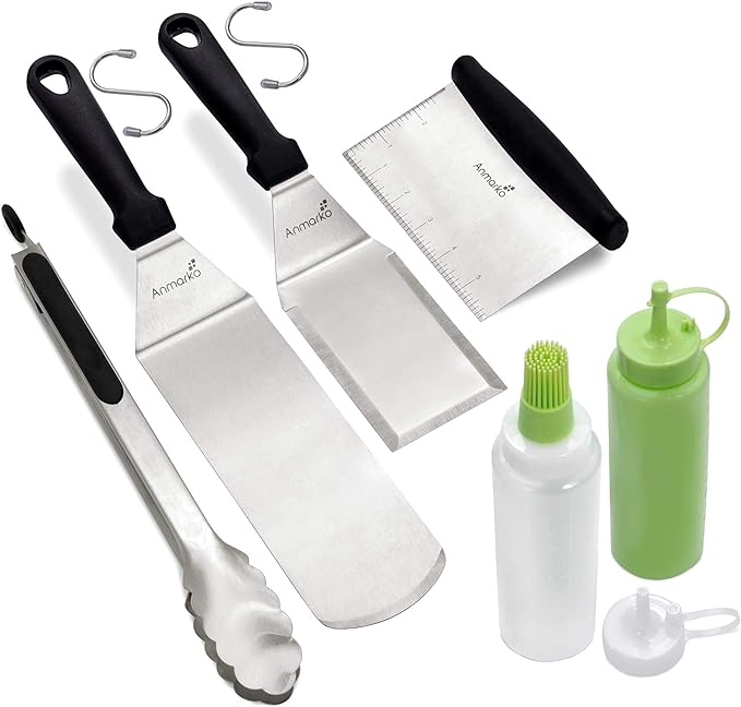 Metal Spatula Set Stainless Steel and Scraper by Anmarko