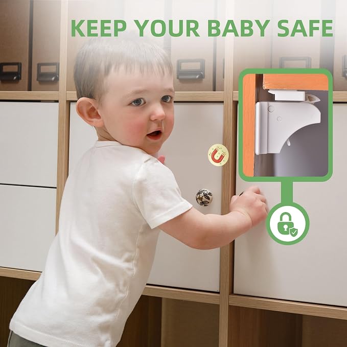 32 Pack Vkania Magnetic Cabinet Locks Baby Proofing - Image 4