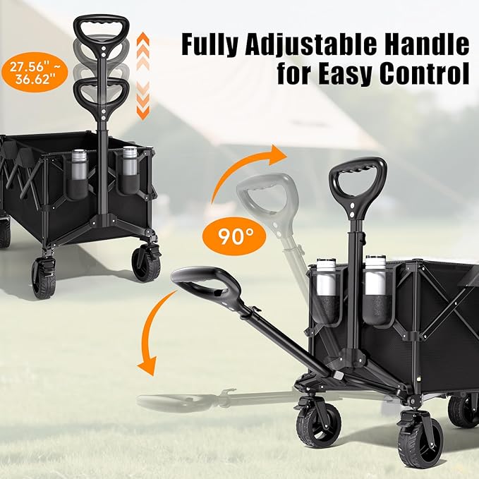 Collapsible Wagon Cart with Universal Wheels, 480LBS Wagons Carts Heavy Duty - Image 6
