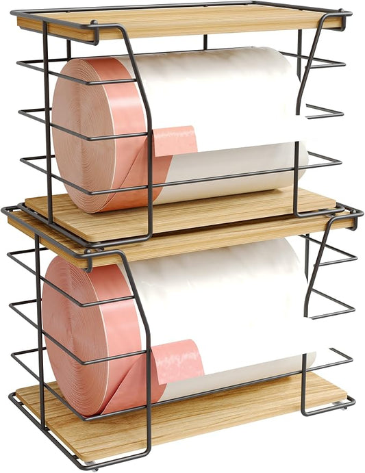 2 Pack Trash Bag Holder/Dispenser, Stackable Storage Laundry Kitchen Organizers by GIGIFTREE