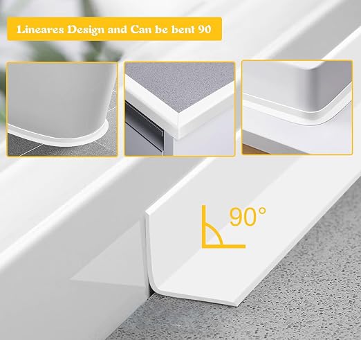 ABSOFINE Caulk Tape Waterproof Self Adhesive 1.97" x16.4Ft, Shower Seal Strip - Image 3