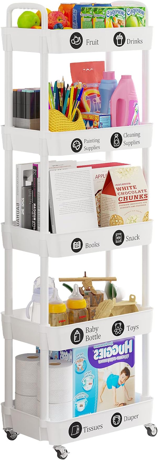Laiensia 5-Tier Rolling Cart - Image 7