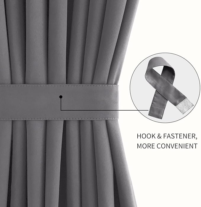 DWCN French Door Curtains – Rod Pocket Thermal Blackout Curtain - Image 2
