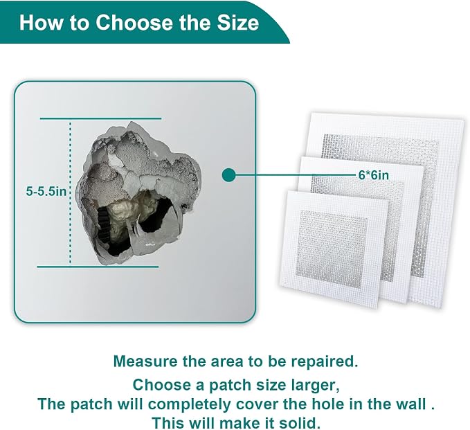 10 Pack Drywall Repair Kit for Large Holes, 4/6/8 Inch Dry Wall Patch Kits for - Image 6