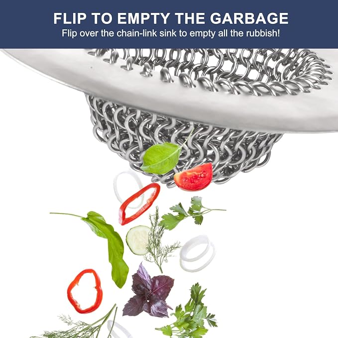 Sink Drain Strainer Kitchen Mesh Sink Strainer, Reversible Easy Clean Stainless - Image 4