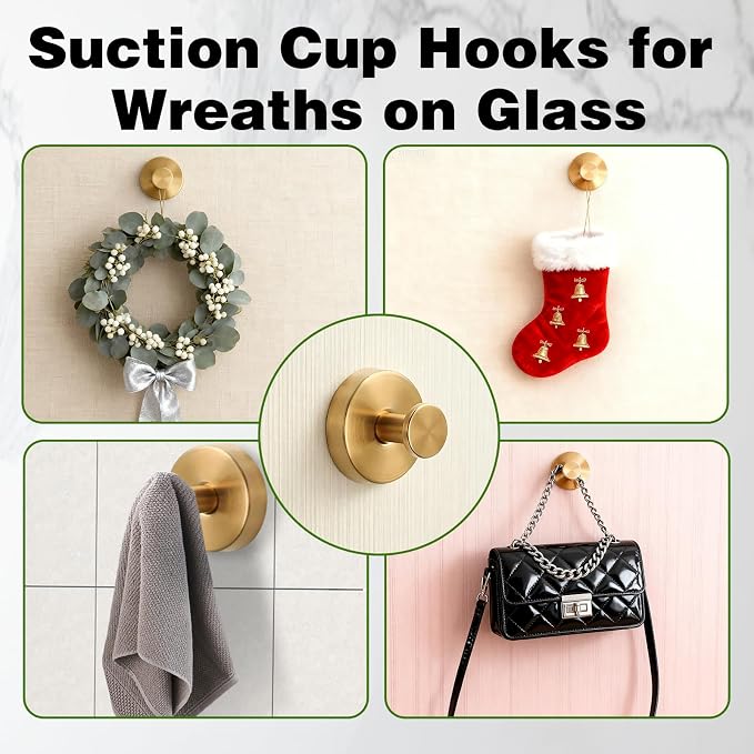 Suction Cup Hooks for Wreaths on Glass, 2025 New No Drill Suction Cup Hooks - Image 4